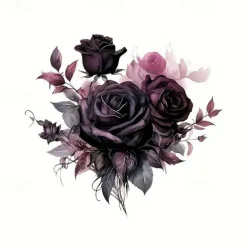 Gothic Rose Toilet Lid Decal - Easy Stick, Removable Bathroom Decor Sticker, Perfect for Home & Romantic Gifts, Funny And Cute, Wall Stickers, Toilet Decoration Tools