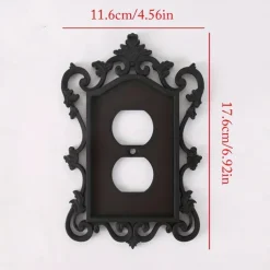 Gothic Style Switch Plate Cover 1-Pack, Decorative Home & Office Wall Plate, Durable Plastic, Artistic Design, for Halloween Decor - Screw-in Mounting, Unfinished Finish, No Electricity Required