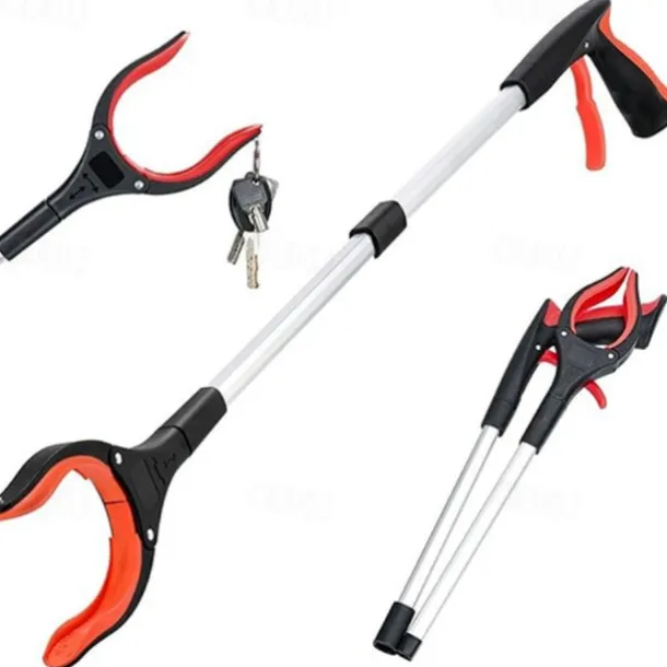 Grabber Reacher Tool 360 Degree Rotating Head, Wide Jaw, 32" Foldable, Lightweight Trash Claw Grabbers for Elderly, Reaching Tool for Trash Pick Up Stick, Litter Picker Arm Extension
