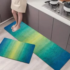 Gradient Color Area Rug Kitchen Mat Non-Slip Oil Proof Floor Mat Livingroom Rug Indoor Outdoor Mat Bedroom Decor Bathroom Mat Entrance Rug Door Mat