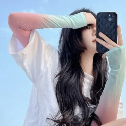 Gradient Color Ice Sleeves Women's Summer Ice Silk Sun Protection Sleeves Driving Cycling Arm Protection Anti-ultraviolet