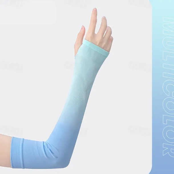 Gradient Color Ice Sleeves Women's Summer Ice Silk Sun Protection Sleeves Driving Cycling Arm Protection Anti-ultraviolet