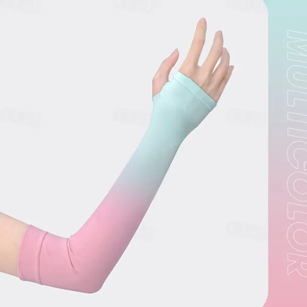Gradient Color Ice Sleeves Women's Summer Ice Silk Sun Protection Sleeves Driving Cycling Arm Protection Anti-ultraviolet