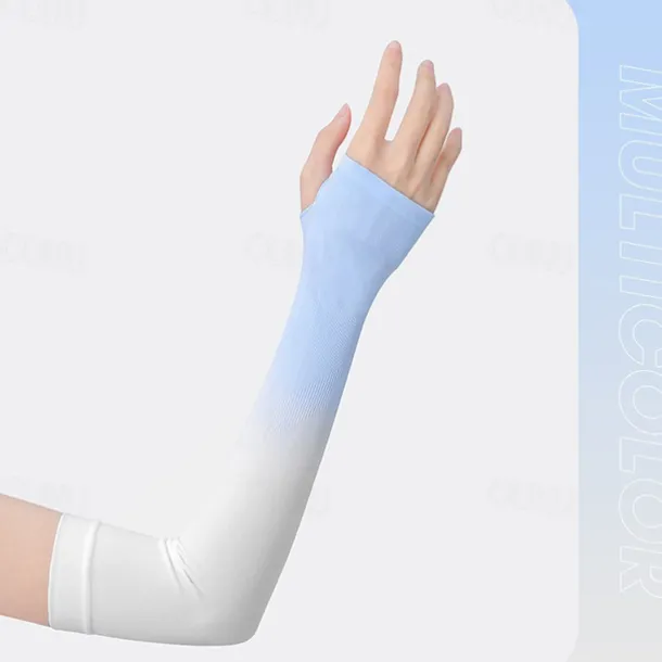 Gradient Color Ice Sleeves Women's Summer Ice Silk Sun Protection Sleeves Driving Cycling Arm Protection Anti-ultraviolet