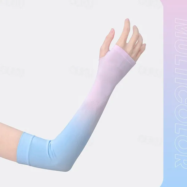 Gradient Color Ice Sleeves Women's Summer Ice Silk Sun Protection Sleeves Driving Cycling Arm Protection Anti-ultraviolet