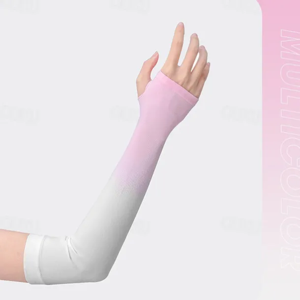 Gradient Color Ice Sleeves Women's Summer Ice Silk Sun Protection Sleeves Driving Cycling Arm Protection Anti-ultraviolet