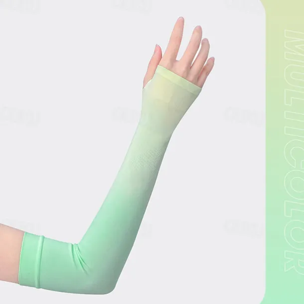 Gradient Color Ice Sleeves Women's Summer Ice Silk Sun Protection Sleeves Driving Cycling Arm Protection Anti-ultraviolet