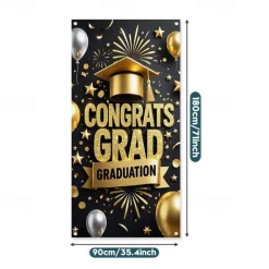 Graduation Door Decorations Door Covers Door Tapestry Door Curtain Decoration Backdrop Indoor/Outdoor Door Banner for Front Door School Office