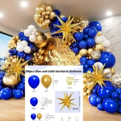 Graduation Party Balloon Decoration Set, Exploding Star Thickened Balloon Garland Kit, Birthday Party, Graduation Event, Grand Opening & Wedding Decor