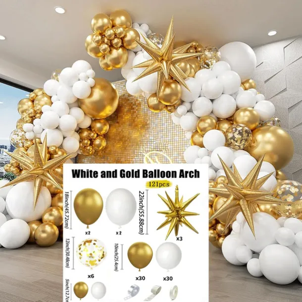 Graduation Party Balloon Decoration Set, Exploding Star Thickened Balloon Garland Kit, Birthday Party, Graduation Event, Grand Opening & Wedding Decor
