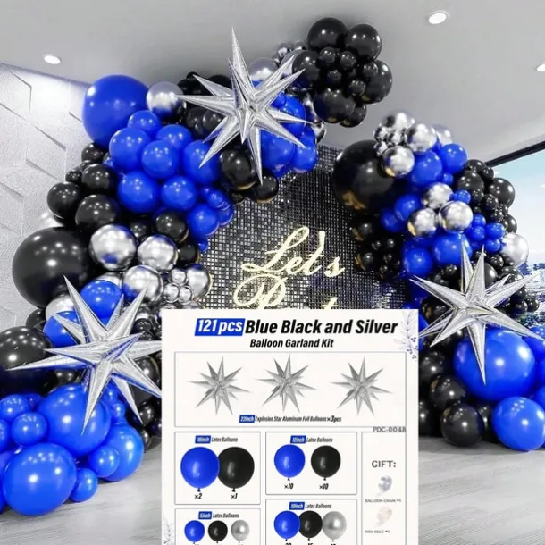 Graduation Party Balloon Decoration Set, Exploding Star Thickened Balloon Garland Kit, Birthday Party, Graduation Event, Grand Opening & Wedding Decor