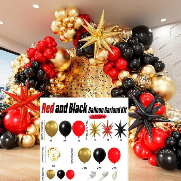 Graduation Party Balloon Decoration Set, Exploding Star Thickened Balloon Garland Kit, Birthday Party, Graduation Event, Grand Opening & Wedding Decor