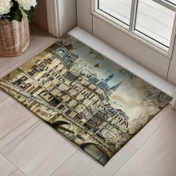 Graffiti Doormat Kitchen Mat Floor Mat Non-Slip Area Rug Oil Proof Rug Indoor Outdoor Mat Bedroom Decor Bathroom Mat Entrance Rug Eiffel Tower