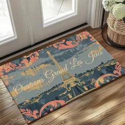 Graffiti Doormat Kitchen Mat Floor Mat Non-Slip Area Rug Oil Proof Rug Indoor Outdoor Mat Bedroom Decor Bathroom Mat Entrance Rug Eiffel Tower