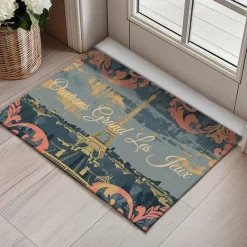 Graffiti Doormat Kitchen Mat Floor Mat Non-Slip Area Rug Oil Proof Rug Indoor Outdoor Mat Bedroom Decor Bathroom Mat Entrance Rug Eiffel Tower