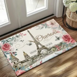 Graffiti Doormat Kitchen Mat Floor Mat Non-Slip Area Rug Oil Proof Rug Indoor Outdoor Mat Bedroom Decor Bathroom Mat Entrance Rug Eiffel Tower