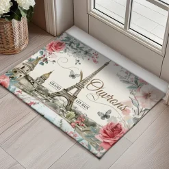 Graffiti Doormat Kitchen Mat Floor Mat Non-Slip Area Rug Oil Proof Rug Indoor Outdoor Mat Bedroom Decor Bathroom Mat Entrance Rug Eiffel Tower