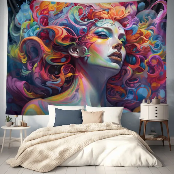 Graffiti Woman Hanging Tapestry Wall Art Large Tapestry Mural Decor Photograph Backdrop Blanket Curtain Home Bedroom Living Room Decoration