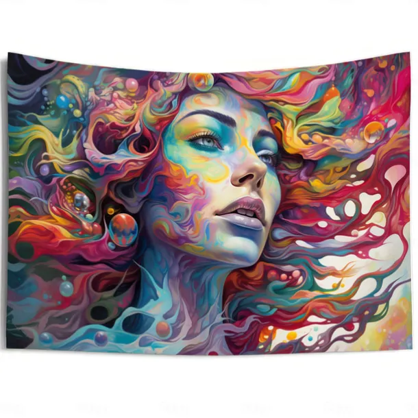 Graffiti Woman Hanging Tapestry Wall Art Large Tapestry Mural Decor Photograph Backdrop Blanket Curtain Home Bedroom Living Room Decoration