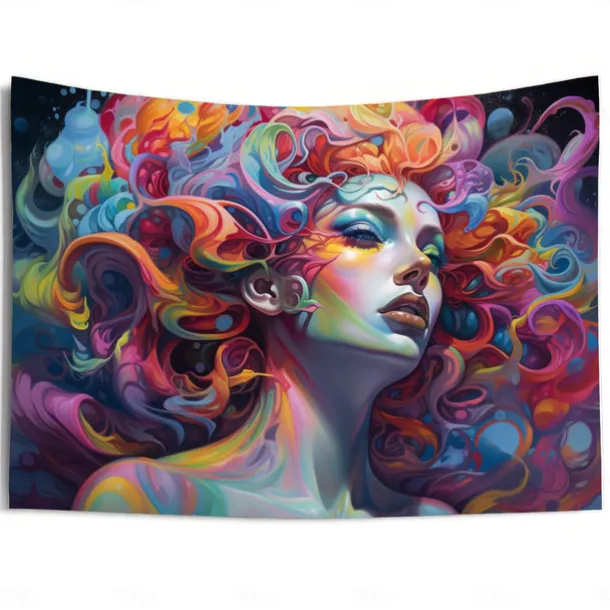 Graffiti Woman Hanging Tapestry Wall Art Large Tapestry Mural Decor Photograph Backdrop Blanket Curtain Home Bedroom Living Room Decoration