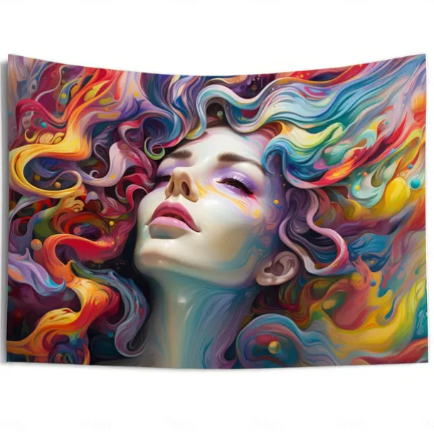 Graffiti Woman Hanging Tapestry Wall Art Large Tapestry Mural Decor Photograph Backdrop Blanket Curtain Home Bedroom Living Room Decoration
