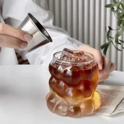 Grape-Shaped Glass Mug, High Borosilicate Glass Cup with Handle, Milk, Coffee, Tea, Breakfast Drinkware
