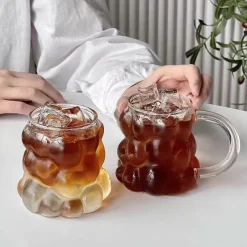 Grape-Shaped Glass Mug, High Borosilicate Glass Cup with Handle, Milk, Coffee, Tea, Breakfast Drinkware