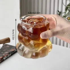 Grape-Shaped Glass Mug, High Borosilicate Glass Cup with Handle, Milk, Coffee, Tea, Breakfast Drinkware