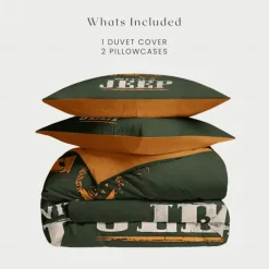 Graphic Car Old Man Duvet Cover Set Vintage Retro Style Soft Durable Microfiber Quilt Cover with Pillowcases Unique Bedroom Decor