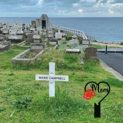 Grave Decorations for Cemetery,Metal Cross Garden Stake Graves Cemetery Decorations,Cemetery Memorial Cross Stake for Dad/Mom,Memorial Signs Marker for Grave