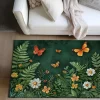 Green Butterfly Plant Area Rug Kitchen Mat Non-Slip Oil Proof Floor Mat Livingroom Rug Indoor Outdoor Mat Bedroom Decor Bathroom Mat Entrance Rug Door Mat