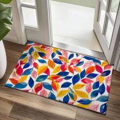 Green Leaves Doormat Kitchen Mat Floor Mat Non-Slip Area Rug Oil Proof Rug Indoor Outdoor Mat Bedroom Decor Bathroom Mat Entrance Entryway Rug