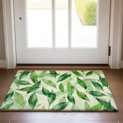 Green Leaves Doormat Kitchen Mat Floor Mat Non-Slip Area Rug Oil Proof Rug Indoor Outdoor Mat Bedroom Decor Bathroom Mat Entrance Entryway Rug