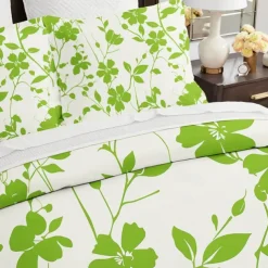Green Leaves Pattern Duvet Cover Set Set Soft 3-Piece Luxury Cotton Bedding Set Home Decor Gift Twin Full King Queen Size Duvet Cover