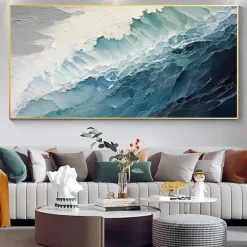 Green oil painting Handmade 3D abstract oil painting Hand Painted Oil Painting Wall Modern Abstract Green Wave Canvas Painting Home Decoration Decor Canvas Painting