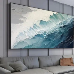 Green oil painting Handmade 3D abstract oil painting Hand Painted Oil Painting Wall Modern Abstract Green Wave Canvas Painting Home Decoration Decor Canvas Painting