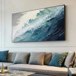 Green oil painting Handmade 3D abstract oil painting Hand Painted Oil Painting Wall Modern Abstract Green Wave Canvas Painting Home Decoration Decor Canvas Painting