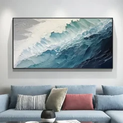 Green oil painting Handmade 3D abstract oil painting Hand Painted Oil Painting Wall Modern Abstract Green Wave Canvas Painting Home Decoration Decor Canvas Painting