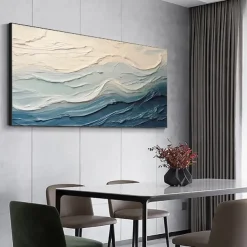 Green oil painting Handmade 3D abstract oil painting Hand Painted Oil Painting Wall Modern Abstract Green Wave Canvas Painting Home Decoration Decor Canvas Painting