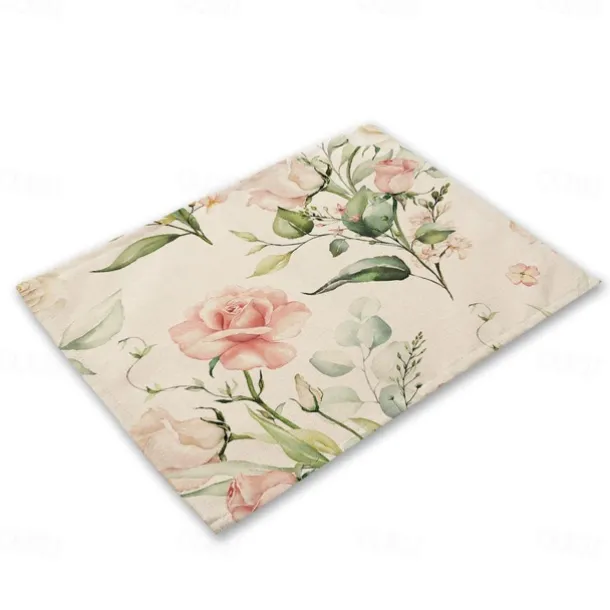 Green Placemats Heat Resistant Farmhouse Table Place Mat Stain Resistant Placemat, Placemat for Wedding Kitchen Dining Table Decoration Indoor Outdoor