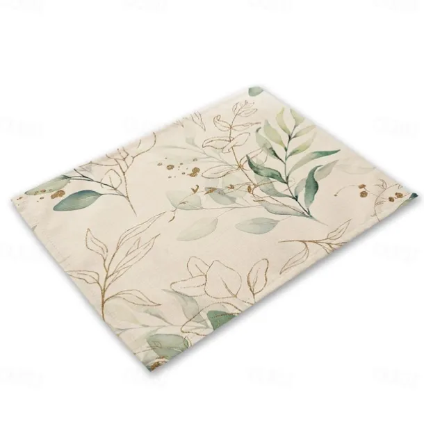 Green Placemats Heat Resistant Farmhouse Table Place Mat Stain Resistant Placemat, Placemat for Wedding Kitchen Dining Table Decoration Indoor Outdoor