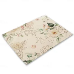 Green Placemats Heat Resistant Farmhouse Table Place Mat Stain Resistant Placemat, Placemat for Wedding Kitchen Dining Table Decoration Indoor Outdoor