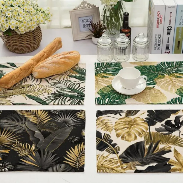 Green Placemats Heat Resistant Farmhouse Table Place Mat Stain Resistant Placemat, Placemat for Wedding Kitchen Dining Table Decoration Indoor Outdoor