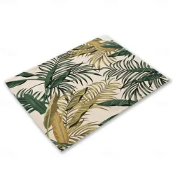 Green Placemats Heat Resistant Farmhouse Table Place Mat Stain Resistant Placemat, Placemat for Wedding Kitchen Dining Table Decoration Indoor Outdoor