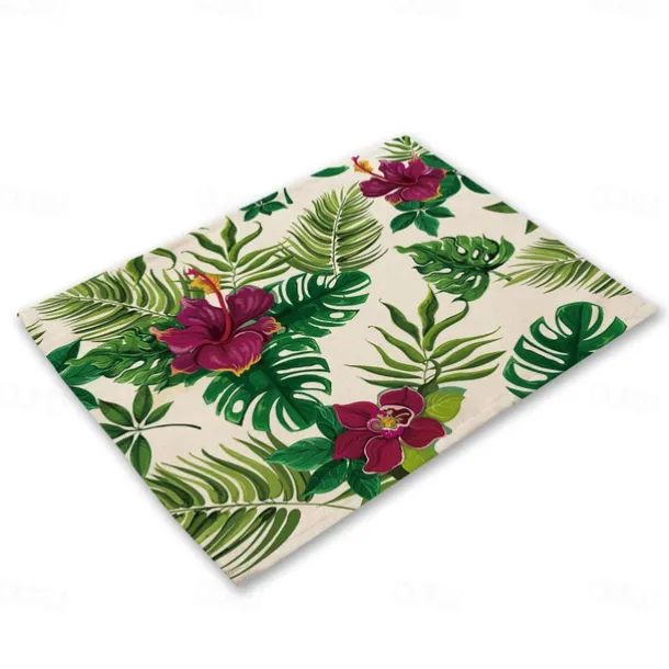 Green Placemats Heat Resistant Farmhouse Table Place Mat Stain Resistant Placemat, Placemat for Wedding Kitchen Dining Table Decoration Indoor Outdoor