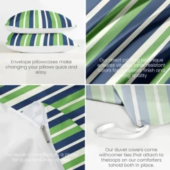 Green Stripe Pattern Duvet Cover Set Comforter Set 2/3PCS Luxury Cotton Bedding Set Home Decor Bedding Gift King Queen Full Size Queen King Size