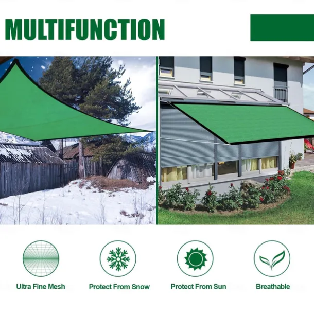 Green Sun Shade Cloth, Dense Shading Heat Insulation Net, Shading Cloth, Sun And Snow Protecting For Balcony, Courtyard, RV Camping
