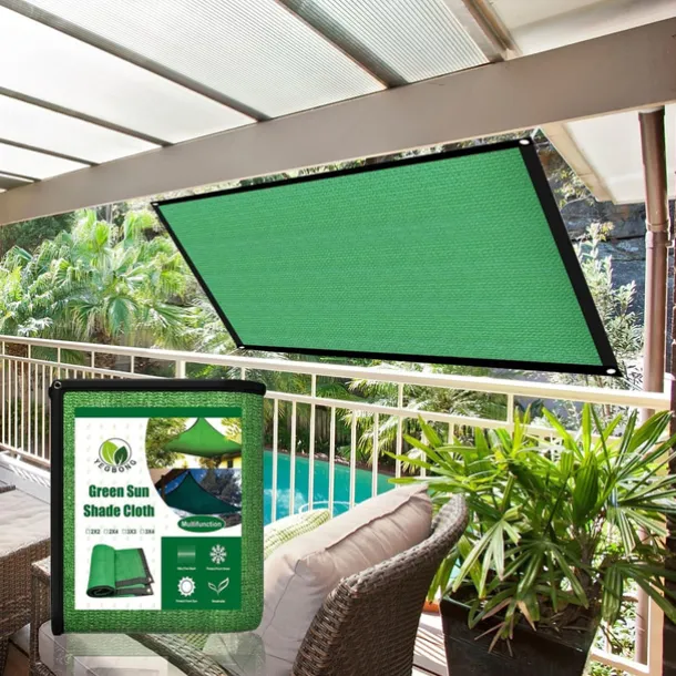 Green Sun Shade Cloth, Dense Shading Heat Insulation Net, Shading Cloth, Sun And Snow Protecting For Balcony, Courtyard, RV Camping