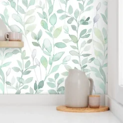 Grey Floral Wallpaper Peel and Stick Wallpaper Removable Pvc/Vinyl Self Adhesive 17.7''x118''in(45cmx300cm) / 45x300cm for Home Decor Bedroom Living Room