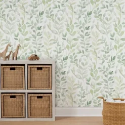 Grey Floral Wallpaper Peel and Stick Wallpaper Removable Pvc/Vinyl Self Adhesive 17.7''x118''in(45cmx300cm) / 45x300cm for Home Decor Bedroom Living Room